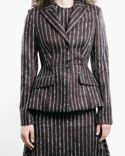 Pinstripe Single-Breasted Blazer