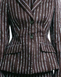 Pinstripe Single-Breasted Blazer