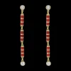 Red Enamel Drop Earrings