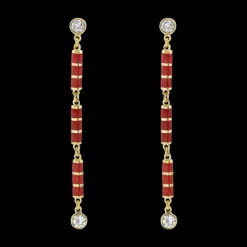 Red Enamel Drop Earrings