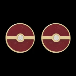 Red Large Discs Earrings