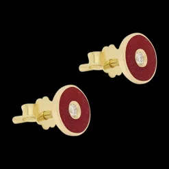 Red Small Discs Earrings