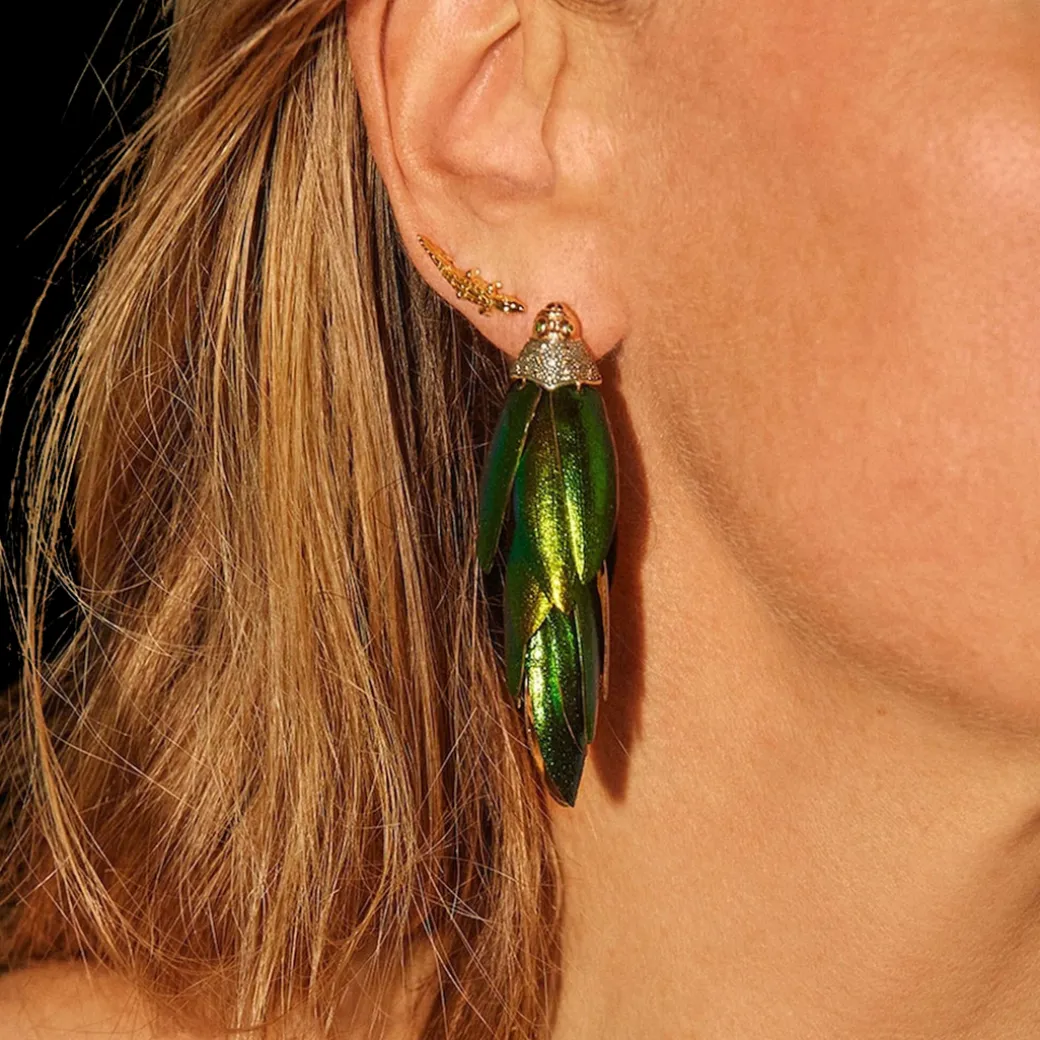 Scarab Bunch Tsavorite Drop Earring