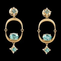 Sea of Tranquility Blue Apatite & Diamond Drop Earrings