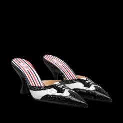 Shiny Heeled Mule
