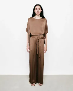 Silk Wide-Leg Pants
