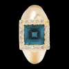 Square London Blue Topaz Huggie (Single)