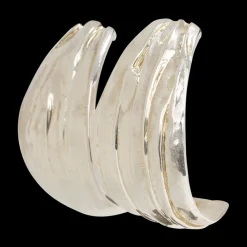 Sterling Silver Large Petal Hoops