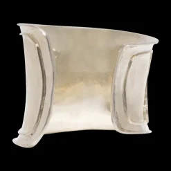 Sterling Silver Positive Space Puzzle Cuff