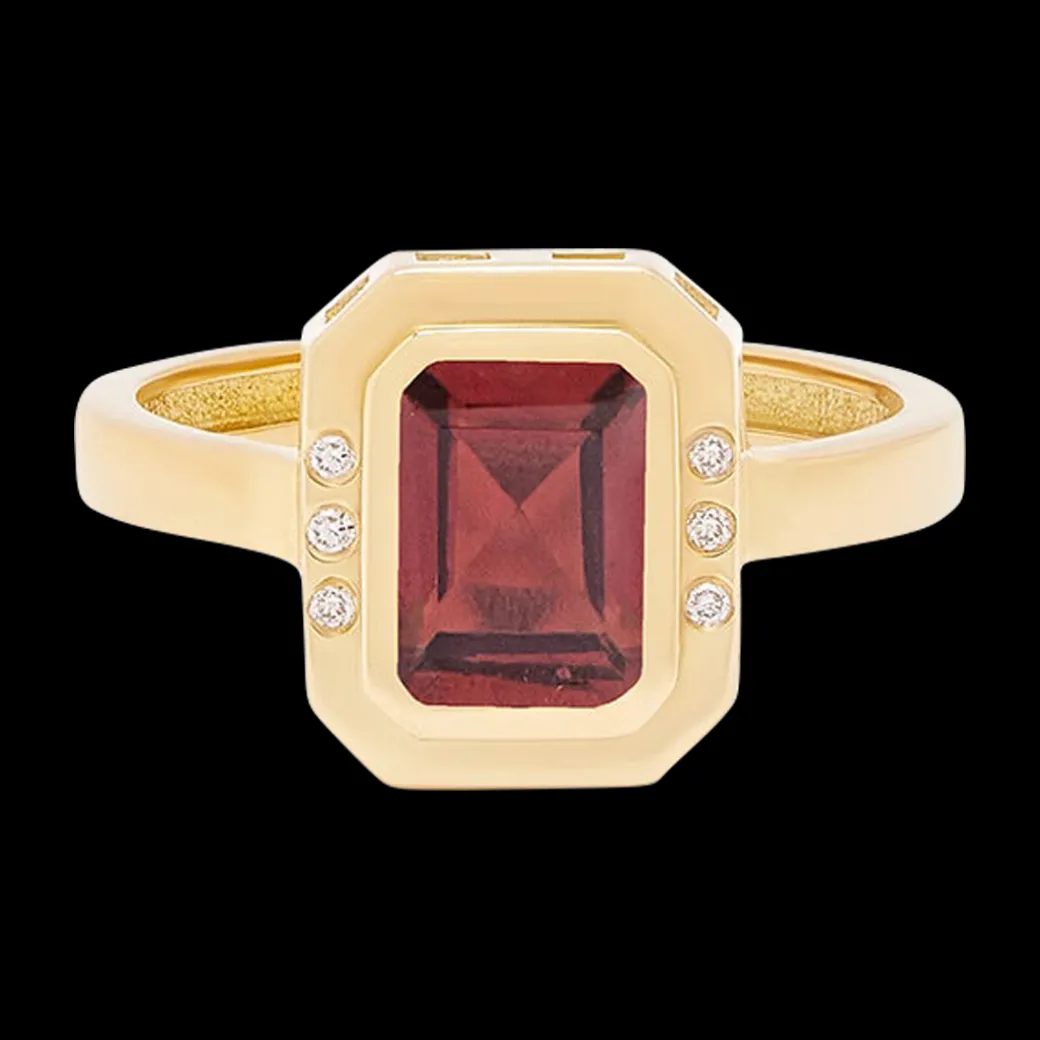 Stones of Wisdom Octagon Garnet Ring