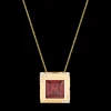 Stones of Wisdom Square Garnet Necklace