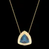 Stones of Wisdom Triangle London Blue Topaz Necklace