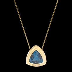 Stones of Wisdom Triangle London Blue Topaz Necklace