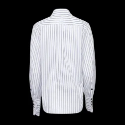 Striped Ruffle-Front Shirt