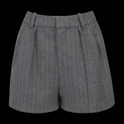 Striped Wool Tailored Shorts