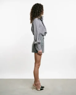 Striped Wool Tailored Shorts