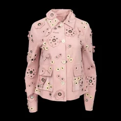 Suede Flower Appliqué Jacket