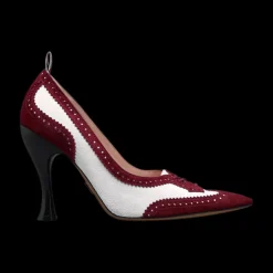 Suede Low Throat Wingtip Pump