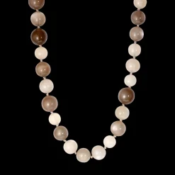 Taupe Moonstone Bead Necklace
