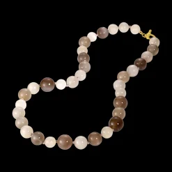 Taupe Moonstone Bead Necklace