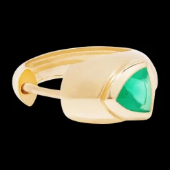 Triangle Green Onyx Huggie (Single)