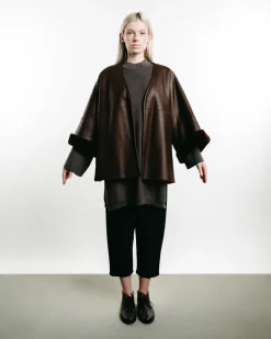 V-Neck Shearling Jacket