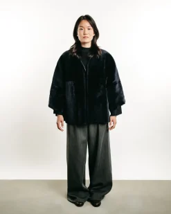V-Neck Shearling Jacket