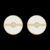White Large Discs Earrings
