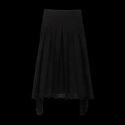 Wool Canvas Pleated Skirt