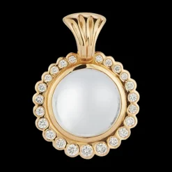 Yellow Gold Diamond Looking Glass Pendant
